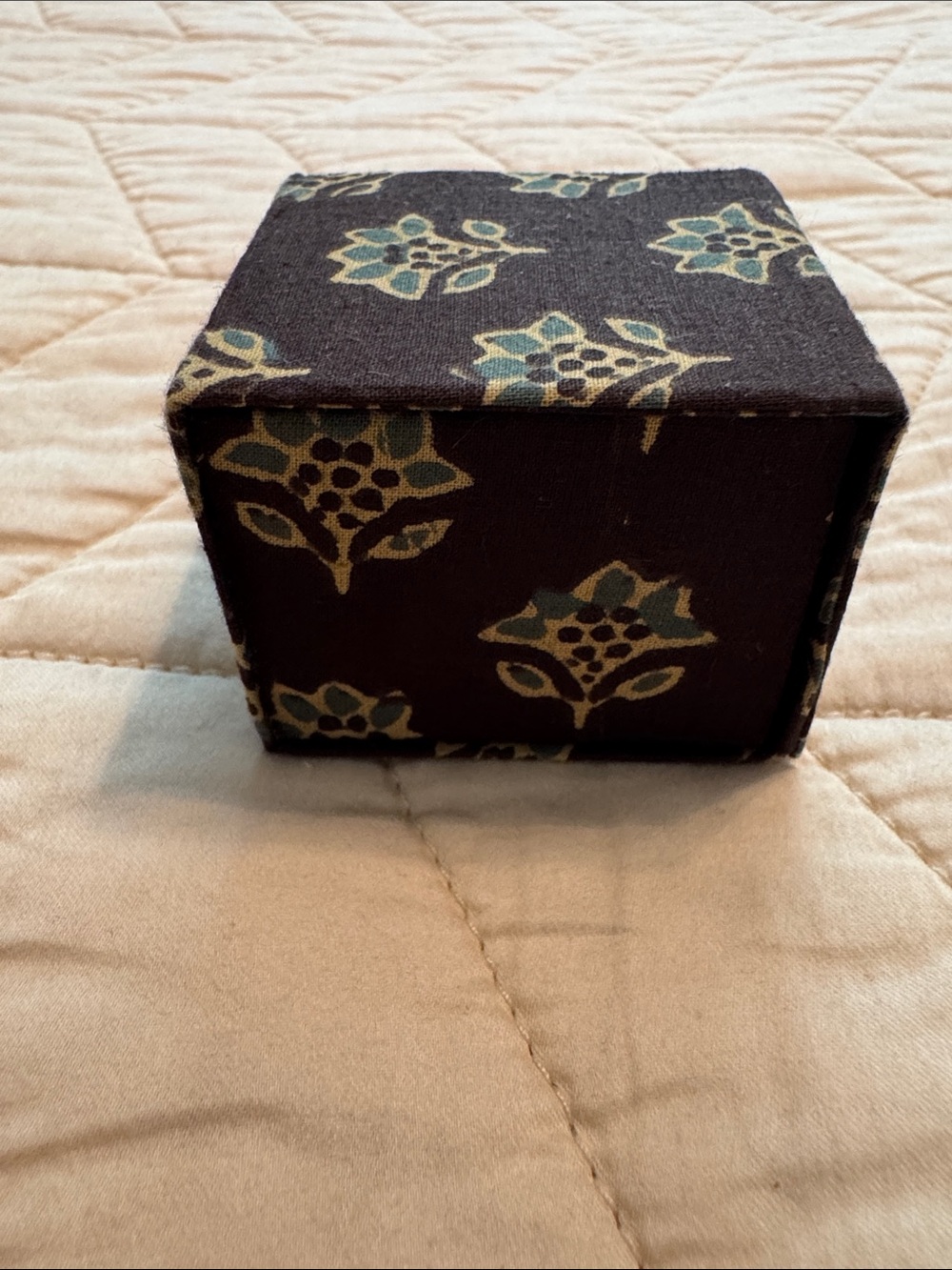 Chan Luu Brown Box with Teal Floral Motif - Picture 2 of 5